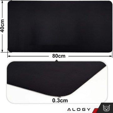 Desk pad for mouse and keyboard Anti-slip protective mat XL 80x40 cm Alogy Black