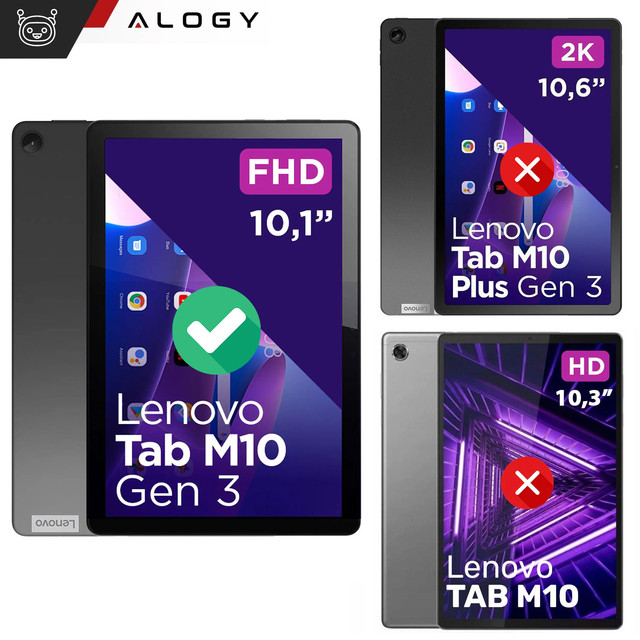 Tablet-Hülle für Lenovo Tab M10 3gen 3 GEN 10.1 2022 TB328FU TB328XU Gehäuse Case Alogy Book Cover Schwarz
