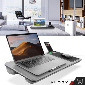 Laptop table stand phone holder mouse pad for bed Alogy portable desk with pillows