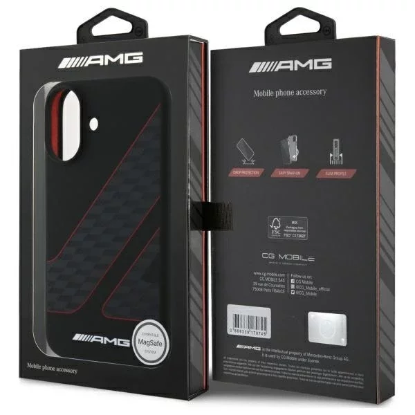 Mercedes-AMG Checkered Flag MagSafe Hardcase do iPhone 16 6,1″ – Czarny
