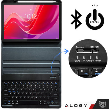 Keyboard case for Lenovo Tab M11 10.95" TB330FU / TB330XU / TB331FC Bluetooth keyboard case Alogy Black