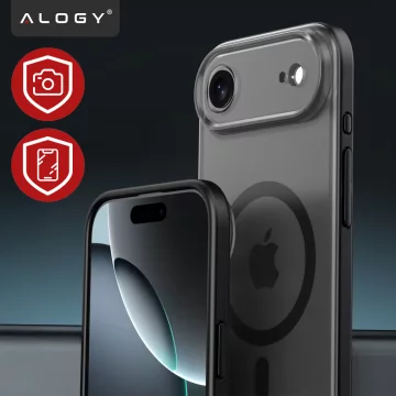 Apple iPhone 17 Air Hülle – Matte MagSafe-Hülle mit Linsenschutz, schlank und kratzfest, perfekte Passform – Alogy Skinny MatteCase™ Schwarz