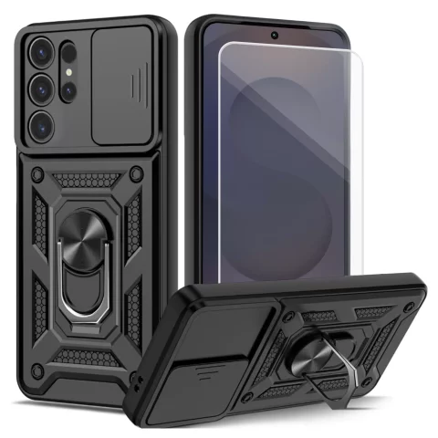 Case for Apple iPhone 16 armored Slide Case Ring camera protection housing Camshield Alogy black