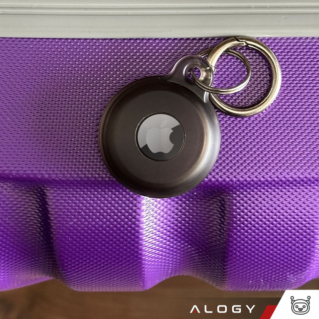 Locator-Hülle für Apple AirTag Schlüsselanhänger, wasserdichte Hülle Alogy 360, IPX8-Gehäuse mit Anhänger, mattschwarz