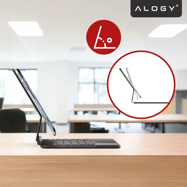 Pouzdro s klávesnicí pro Apple iPad Pro 11" 2021/2020 iPad Air 10,9" 2022/2020 iPad Air 11" 2024/2025, touchpad a LED podsvícení, magnetický úchyt, pouzdro Alogy MagnetKeyboard™ – černé