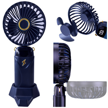 Fan fan handheld desk fan Alogy wireless portable standing with phone stand Navy blue