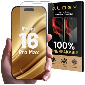 Ochranné sklo Alogy Flexi Full Glass 9H pro Apple iPhone 16 Pro Max hybrid, ploché, celoplošné