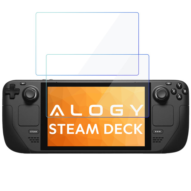 2x Tvrzené sklo 9H Alogy ochrana obrazovky pro konzoli Steam Deck