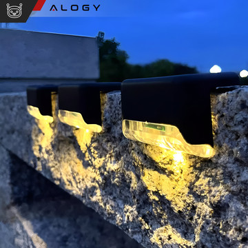 LED solar garden lamp for terrace, balcony, stairs, balustrade with dusk sensor, AAA battery, black