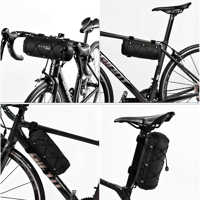 Brašna na tašku na kolo 2,5 l rám na řídítka rám na tašku obal na tašku 23,6 x 10,5 x 10 cm (S) Alogy Sport černá