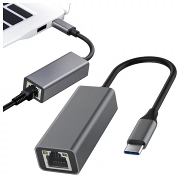 USB-C-auf-Ethernet-Adapter Alogy-Adapter LAN RJ45 GIGABIT 1000 MBPS Schwarz