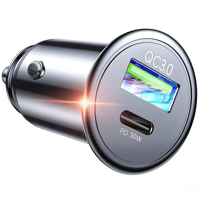 Nabíječka do auta 48W USB QC 3.0 18W USB-C C PD 30W rychlá výkonná pro Alogy Autotelefon černý kabel USB-C 1m