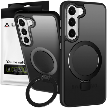 Alogy Stand Ring Case Armored phone case for MagSafe for Samsung Galaxy S23 Plus matte Black