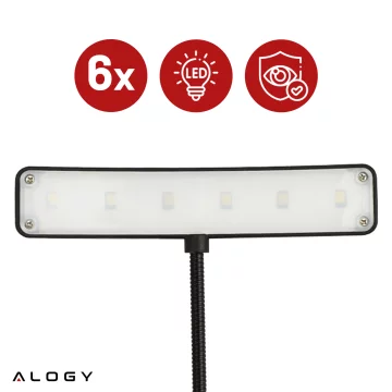 Alogy LED Desk Lamp with Rechargeable Reading Clip Black