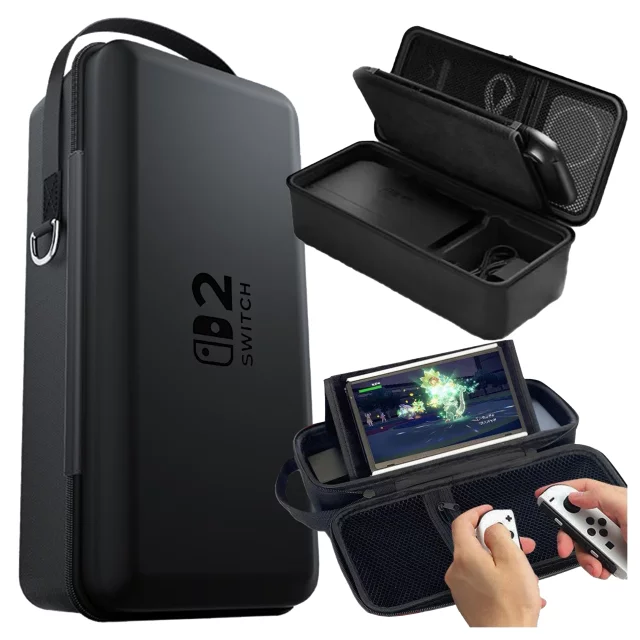 Ochranné pouzdro na Nintendo Switch 2 2025, velké tvrdé pouzdro z EVA, vodotěsné, lehké, s rukojeťmi, Alogy HardFoamBag™ - černé