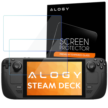 2x Tvrzené sklo 9H Alogy ochrana obrazovky pro konzoli Steam Deck