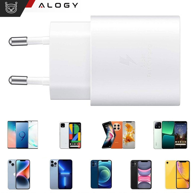 USB-C Type-C PD Premium Fast Wall Charger 45W 3A Type-C Cable 1M Alogy White
