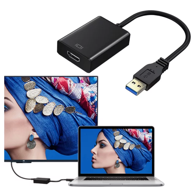USB 3.0 to HDMI Alogy Adapter Full HD 1080P 60HZ Hub Converter Black