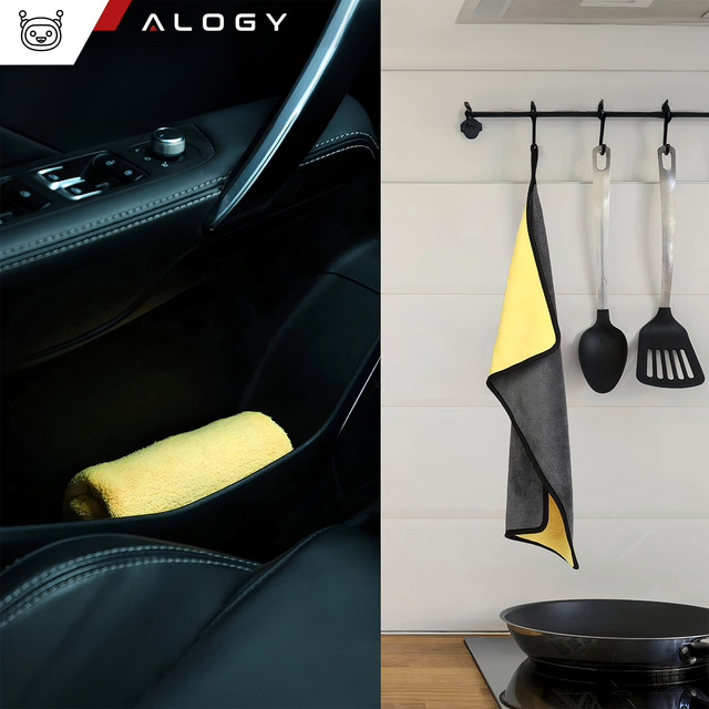 Car towel double-sided 30x60 cm velour Microfiber for washing drying cars Alogy Car Detailing cloth