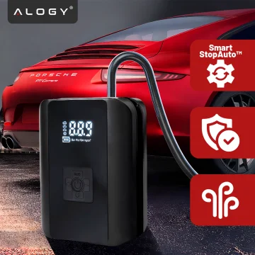 Pompka elektryczna rowerowa do roweru Bezprzewodowa Kompresor Samochodowy przenośny z latarką 150 PSI Alogy Czarna