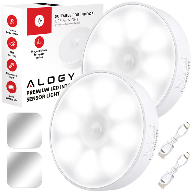2x Lamp LED motion sensor dusk night lamp Alogy Sensor Light Wireless furniture lighting White light 6000k