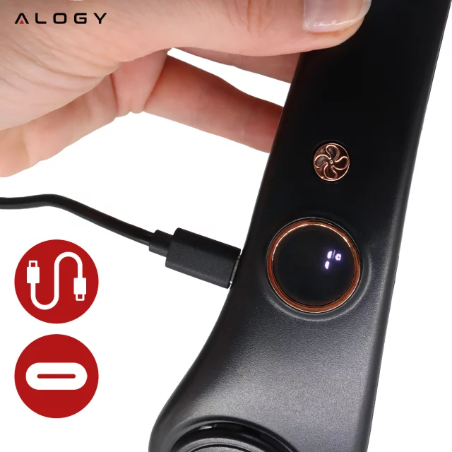 Schreibtischventilator, Standventilator, kleiner Umwälzventilator mit Clip, kabelloser Handventilator, 500 mAh, USB-C, Alogy White