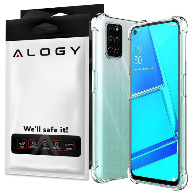 ShockProof Alogy Armor Case for Oppo A54/ A74/ A93 5G Transparent
