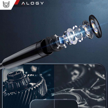 Alogy Duo Cam 1920 Full HD Lightning endoskopická inspekční kamera pro iPhone, USB-C, micro USB 3m 8mm černá