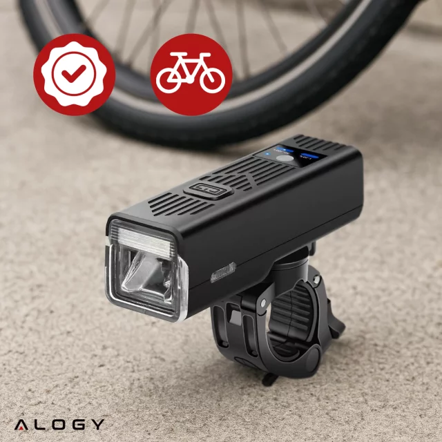 Světlo na kolo Přední LED světlo na kolo Osvětlení na kolo Vodotěsné IPX5 Alogy P12 Bike Light Black