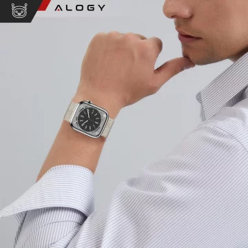 Alogy Stahlarmband für Apple Watch 38/40/41 mm Edelstahl Moonlight