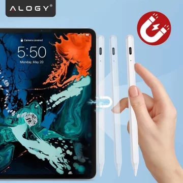 Magnetické pero Alogy pro poznámkové a skicovací pero pro Apple iPad Pro/ Air/ Mini White