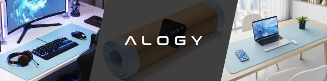 Podkładka na biurko 80×40 cm – antypoślizgowa mata ochronna z eleganckiej ekoskóry PU, pod mysz i klawiaturę, stylowa i trwała – Alogy WorkMat™ Niebieska