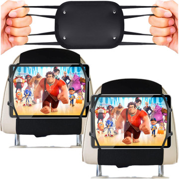 2x Držák na opěrku hlavy do auta pevný suchý zip pro čtečku tabletu Alogy Car flexibilní černý