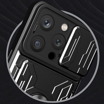 Alogy Camshield Stand Ring Wallet Case with Camera Cover and Card Slot for Apple iPhone 14 Pro Black Glass
