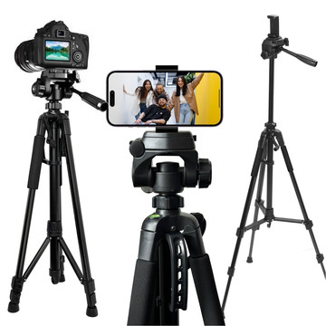 Fotografování ze stativu Stativ Univerzální stojan na fotoaparát 1/4 držák na telefon s fotoaparátem 170 cm Alogy Black