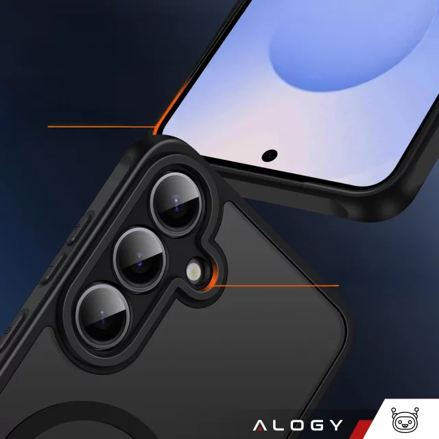 Pouzdro pro Samsung Galaxy S25 Plus, ochranný kryt na telefon, matné pouzdro Alogy HybridMag™️ pro MagSafe, matně černé