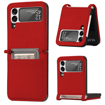 Etui z klapką portfel Alogy skórzane do Samsung Galaxy Z Flip 3 5G Czerwone