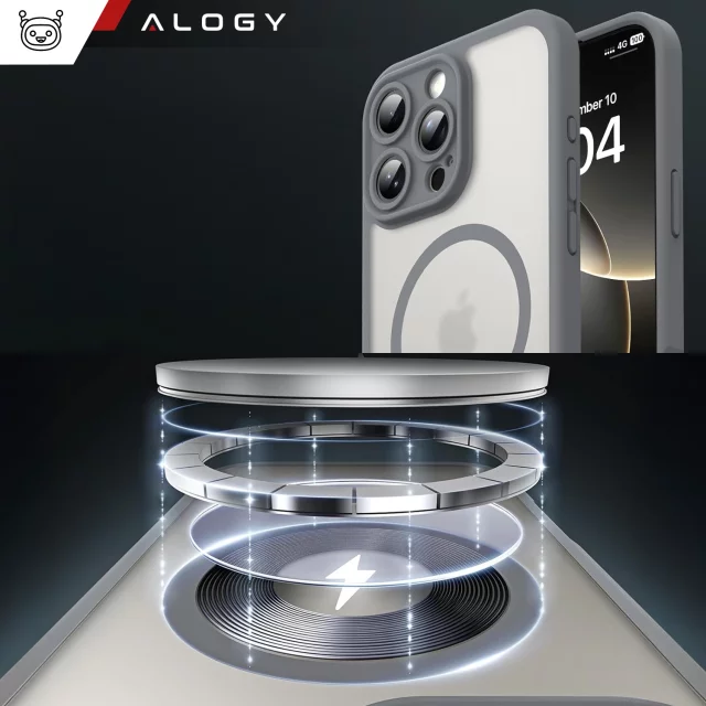 Sada hybridních pouzder 3 v 1 se 2 ochrannými tvrzenými skleněnými kryty pro Apple iPhone 16 Pro Max, hybridní ochranné pouzdro MagSafe s ochranou čočky, balení pouzder Alogy 3 v 1, titanově šedá