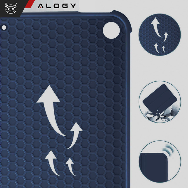 Case for Apple iPad 10.2 9 Gen 8/7 2021/2020/2019 Smart Pencil Case Alogy TPU Tablet Cover Navy Blue Glass