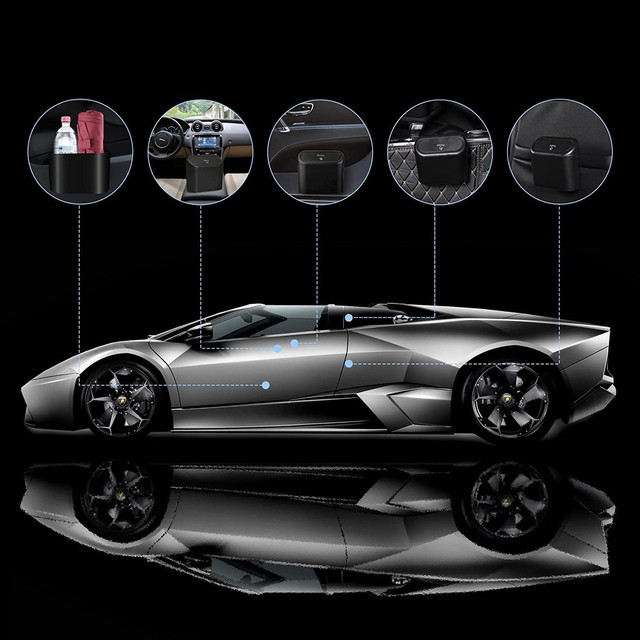 Organizér na odpadkový koš do auta mini malý odpadkový koš do auta Alogy černé pytle na odpadky 90 ks. mix 6 rohlíků