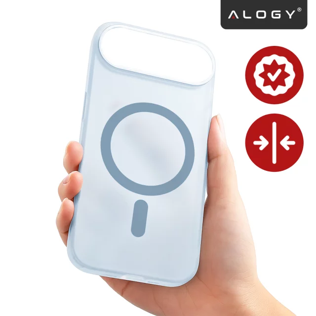 Pouzdro Apple iPhone 17 Air – matný kryt MagSafe s ochranou čočky, tenký a odolný proti poškrábání, perfektně padne – Alogy Skinny MatteCase™ nebesky modrá