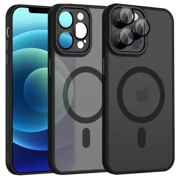 Apple iPhone 12 Pro Case Alogy MagSafe Hybrid Matte Case Matte Cover with Lens Protection Black