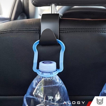 4x Hanger holder car hook for seat headrest car organizer hook Alogy Car Black