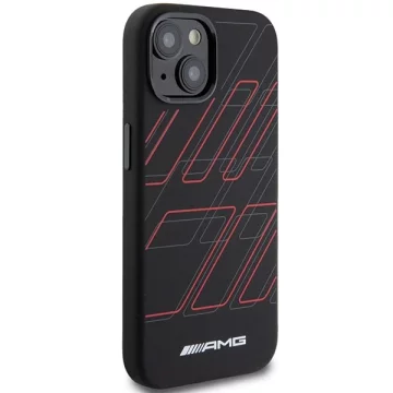 Etui do iPhone 15 AMG Silicone Rhombuses MagSafe czarne