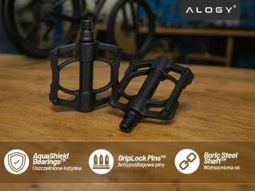 Platform bicycle pedals for MTB bicycles, aluminum 9/16" Black aluminum set [2 pcs.]