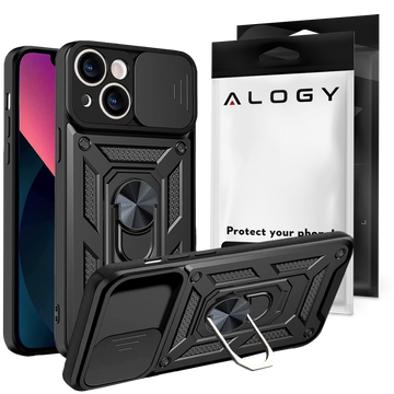 Case for iPhone 14 Pro Max set of 4 glasses 5in1 armored 360 Alogy Hybrid 2x screen glass 2x lens black-transparent
