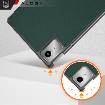 Etui do Lenovo Tab K11 / K11E 11” M11 10.95" TB330FU / TB330XU / TB331FC Book Case Cover z klapką obudowa futerał pokrowiec Alogy Zielone + Szkło + Rysik