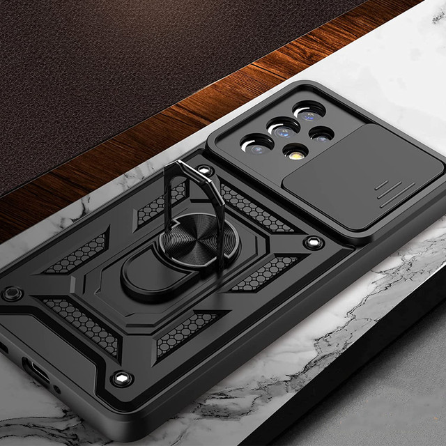 Alogy Camshield Stand Ring Case with Camera Cover for Samsung Galaxy A73 / A73 5G Glass