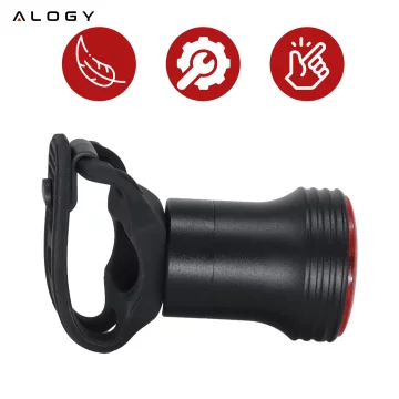Bicycle rear light for the rear of the bike LED lighting rear light red aluminum waterproof IPX4 50lm Alogy
