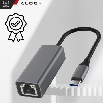 USB-C-auf-Ethernet-Adapter Alogy-Adapter LAN RJ45 GIGABIT 1000 MBPS Schwarz